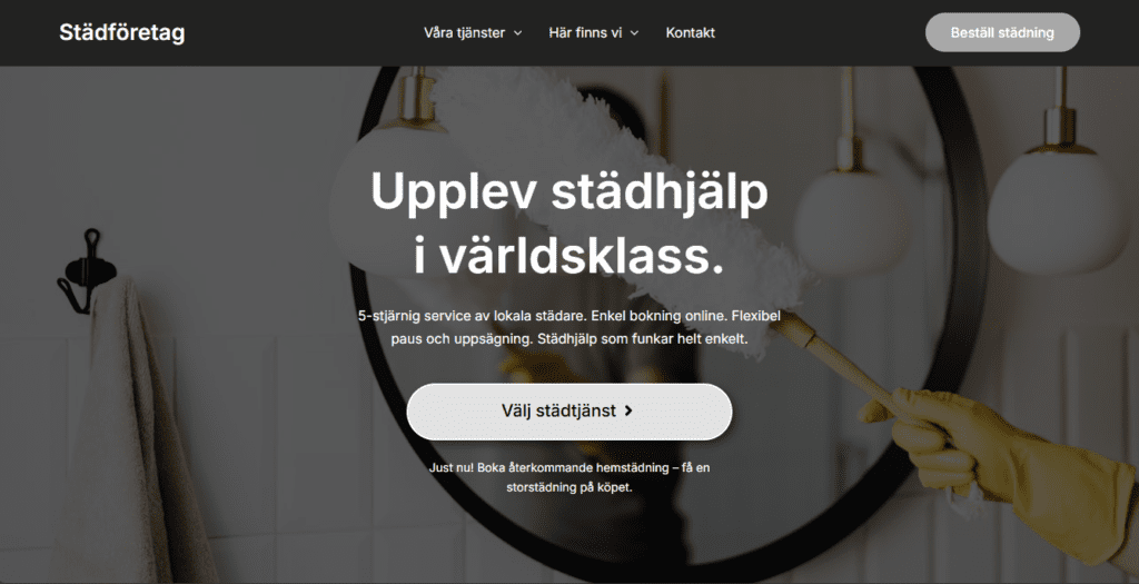 Ny hemsida åt städföretag