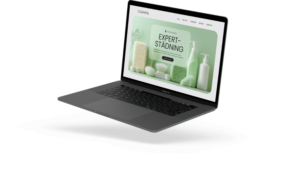 Expert-städning cleaning company design on a laptop screen
